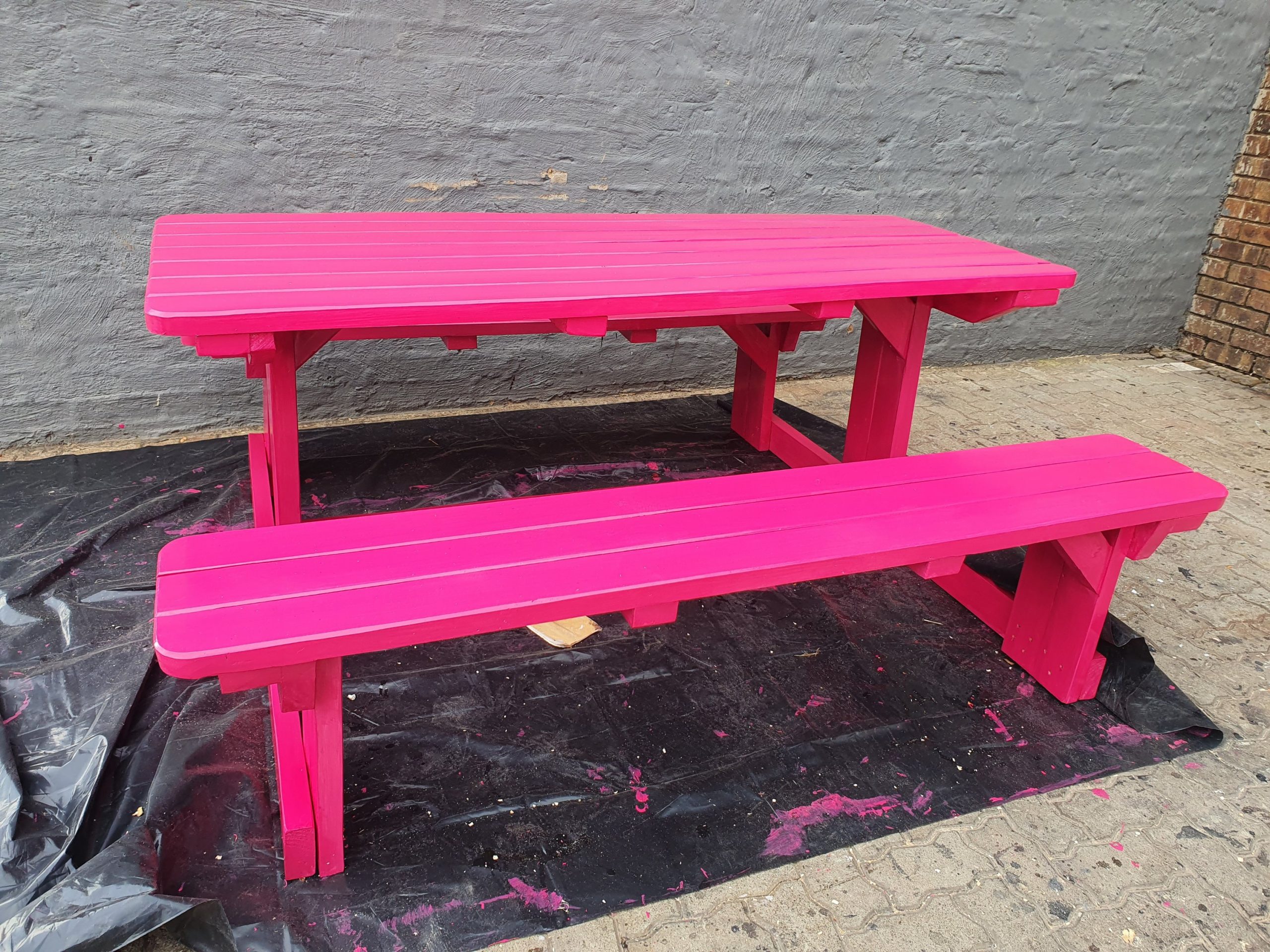 8seater Pink Picnic Bench Modern Benches